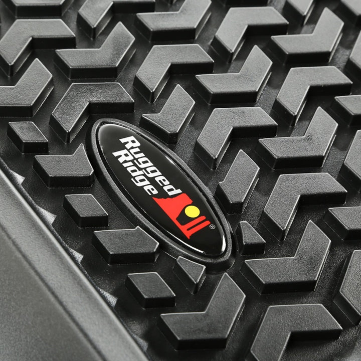 Rugged Ridge Floor Liner Front Black 1976-1983 Jeep CJ-5 - Bull Strap
