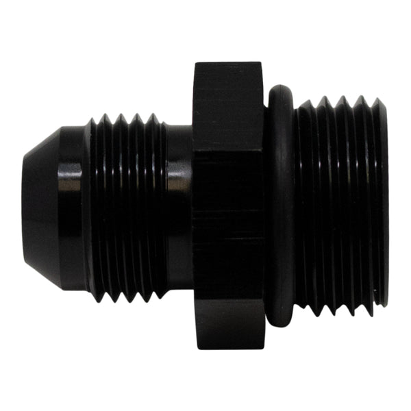 DeatschWerks 10AN ORB Male to 8AN Male Flare Adapter (Incl O-Ring) - Anodized Matte Black - Bull Strap