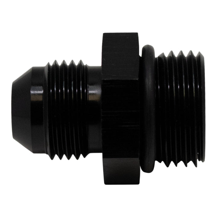 DeatschWerks 10AN ORB Male to 8AN Male Flare Adapter (Incl O-Ring) - Anodized Matte Black - Bull Strap
