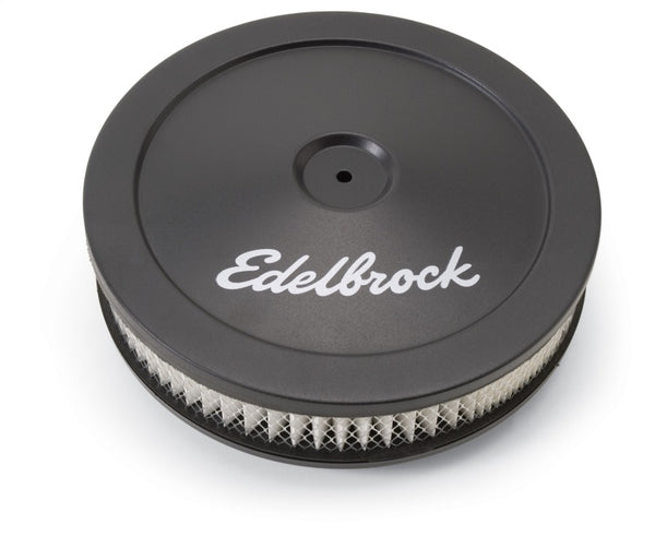 Edelbrock Air Cleaner Pro-Flo Series Round Steel Top Paper Element 10In Dia X 3 5In Black - Bull Strap