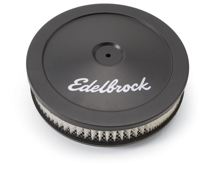 Edelbrock Air Cleaner Pro-Flo Series Round Steel Top Paper Element 10In Dia X 3 5In Black - Bull Strap