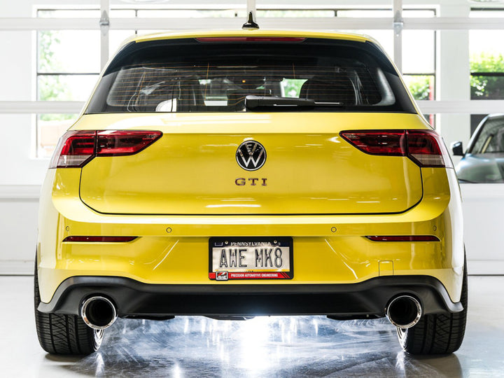 AWE 2022 VW GTI MK8  Track Edition Exhaust - Chrome Silver Tips - Bull Strap