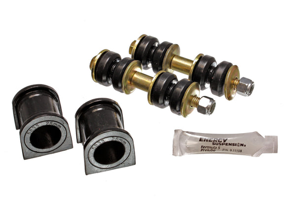 Energy Suspension 04-07 Scion xB Black 25mm Front Sway Bar Bushing Set - Bull Strap
