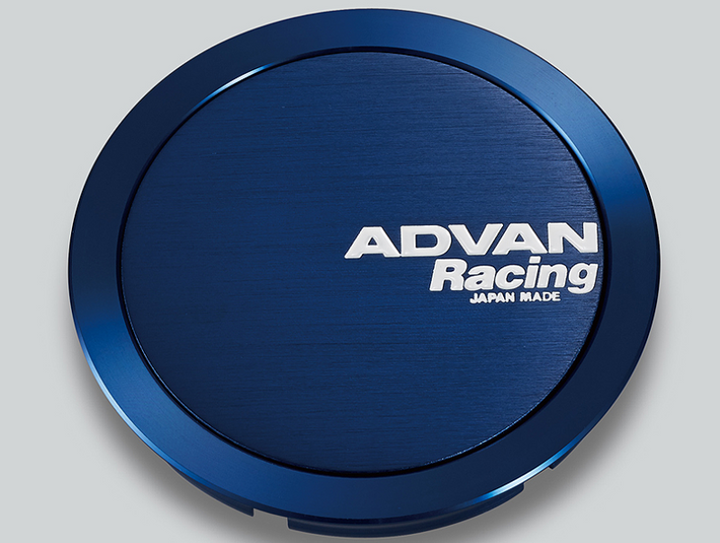 Advan 73mm Full Flat Centercap - Blue Anodized - Bull Strap