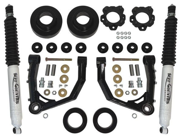 Tuff Country 2022+ Toyota Tundra / 2023+ Sequoia 3in Lift w/ Boxed Uni-Ball Control Arms & Shocks - Bull Strap
