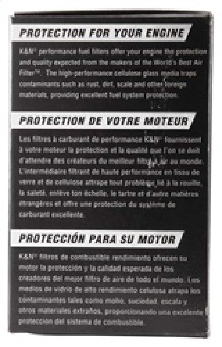 K&N Cellulose Media Fuel Filter 1.688in OD x 3.813in L - Bull Strap