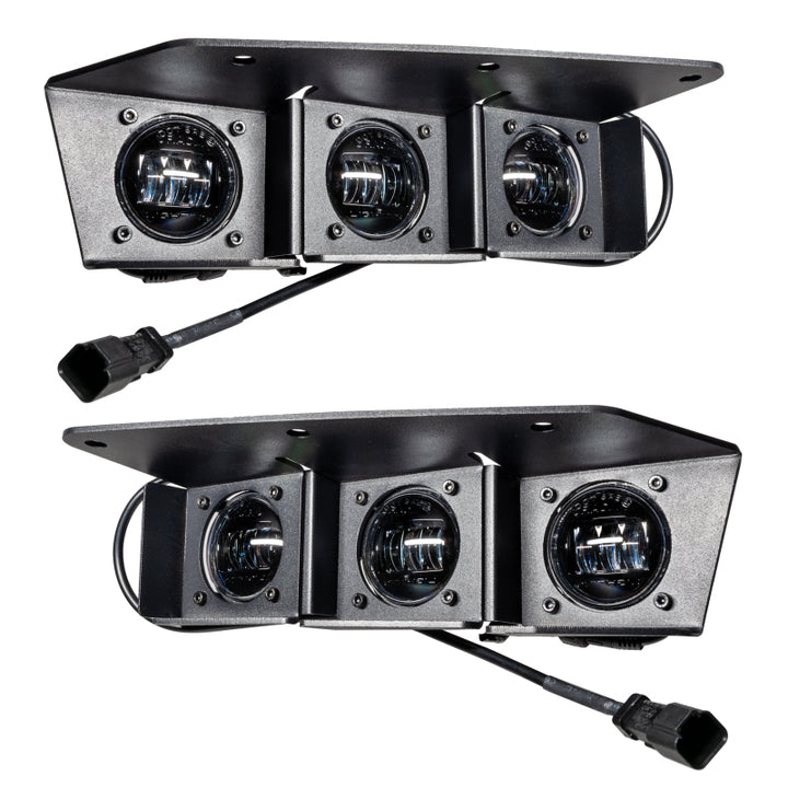 ORACLE Lighting 21-22 Ford Bronco Triple LED Fog Light Kit for Steel Bumper - White - Bull Strap