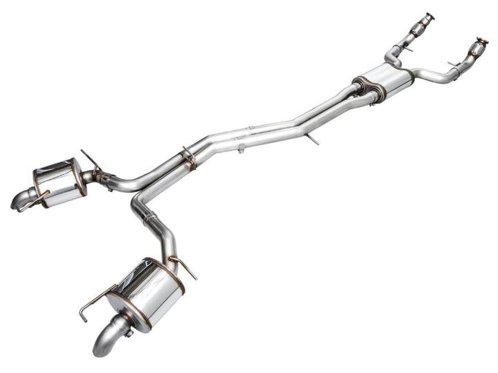 AWE Audi 2019-2023 C8 A6/A7 3.0T Touring Edition Cat-back Exhaust- Turn Downs - Bull Strap
