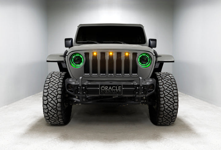Oracle Oculus Bi-LED Projector Headlights for Jeep JL/Gladiator JT - w/ BC1 Controller - Bull Strap