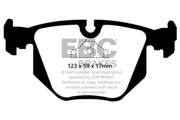 EBC 94-99 BMW M5 3.8 (E34) Redstuff Rear Brake Pads - Bull Strap