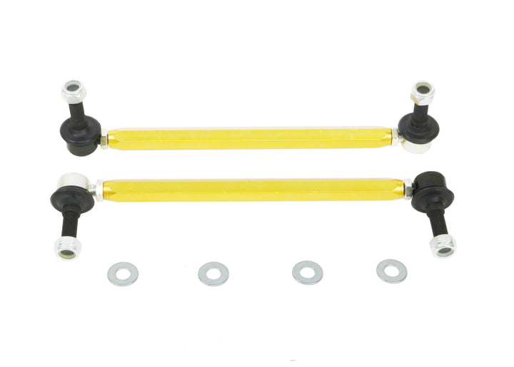 Whiteline 18-19 Kia Stinger Front Sway Bar Link Assembly Heavy Duty Adjustable Steel Ball - Bull Strap