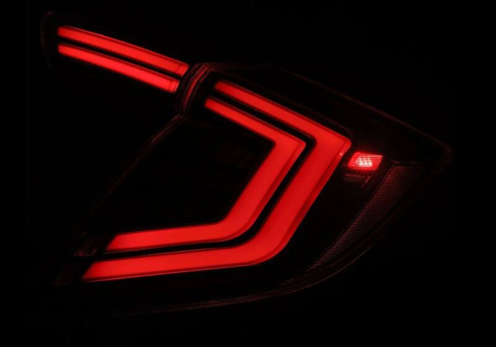 AlphaRex 16-21 Honda Civic Hatchback / Type-R FK8 Nova-Series LED Tail Lights (Pair) - Black - Bull Strap