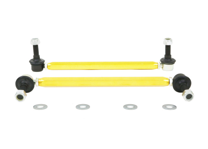 Whiteline 18-19 Kia Stinger Front Sway Bar Link Assembly Heavy Duty Adjustable Steel Ball - Bull Strap