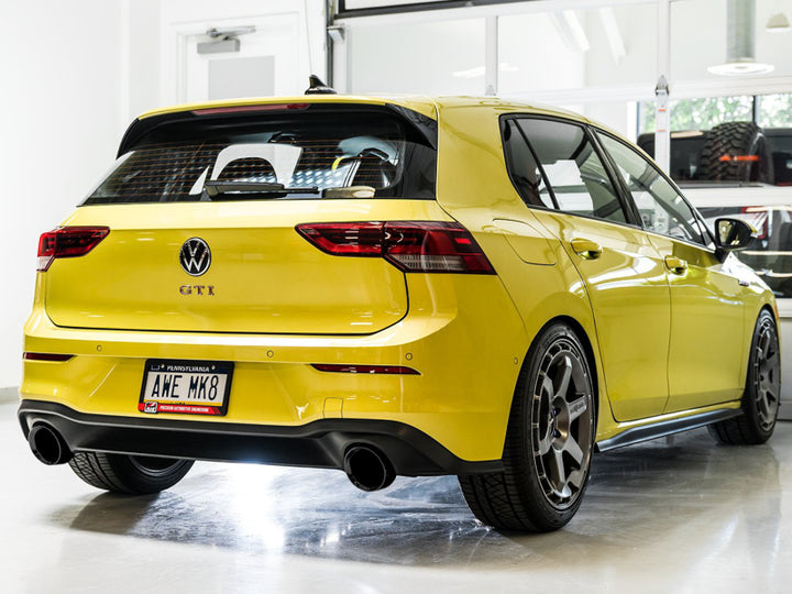 AWE 2022 VW GTI MK8  Track Edition Exhaust - Diamond Black Tips - Bull Strap