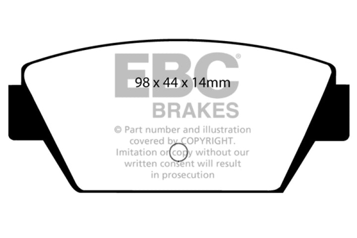 EBC 93-94 Eagle Talon 1.8 Yellowstuff Rear Brake Pads - Bull Strap