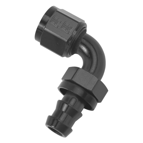 Russell Performance -6 AN Twist-Lok 90 Degree Hose End (Black) - Bull Strap