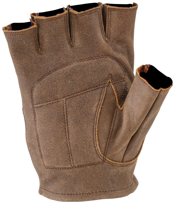 Kuryakyn Leather By River Road Buster Vintage Shorty Gloves Black - 2XL - Bull Strap