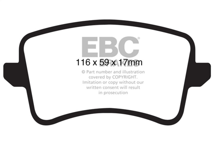 EBC 09-11 Audi A4 2.0 Turbo Yellowstuff Rear Brake Pads - Bull Strap