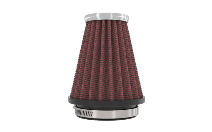 K&N Universal Chrome Filter 2.25 Inch Flange / 3.5 Inch Base / 2 Inch Top / 4 Inch Height - Bull Strap