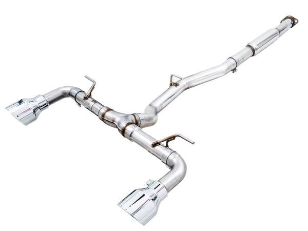 AWE Subaru BRZ/ Toyota GR86/ Toyota 86 Track Edition Cat-Back Exhaust- Chrome Silver Tips - Bull Strap