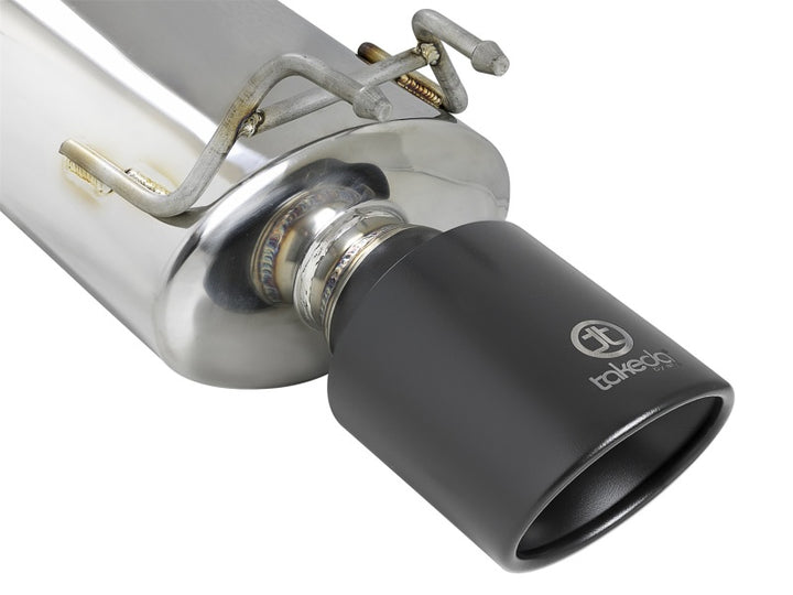 aFe Takeda Exhaust 304SS Dual Cat-Back w/ Black Tips 13-17 Honda Accord LX/EX/EX-L Sedan L4 2.4L - Bull Strap