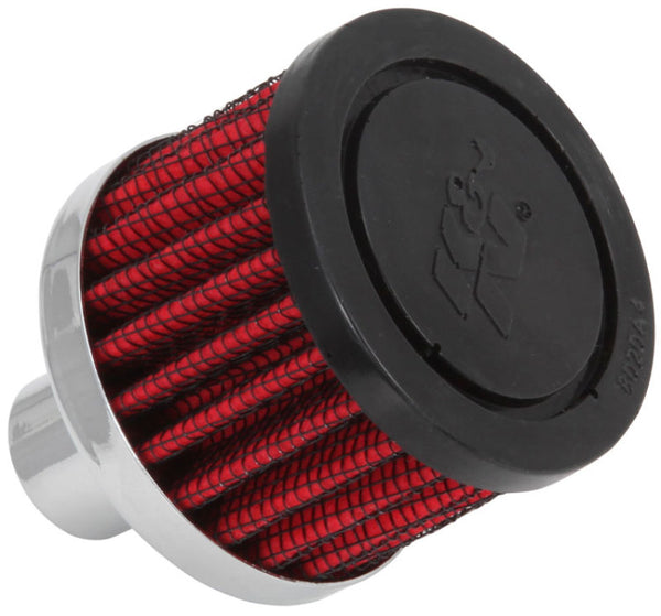 K&N Steel Base Crankcase Vent Filter .75in Vent OD x 2in OD x 1.5in Height - Bull Strap