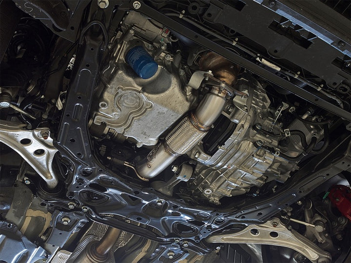 aFe Twisted Steel 3in Rear Down-Pipe/Mid Pipe 2017+ Honda Civic Type R I4 2.0L (t) - Bull Strap