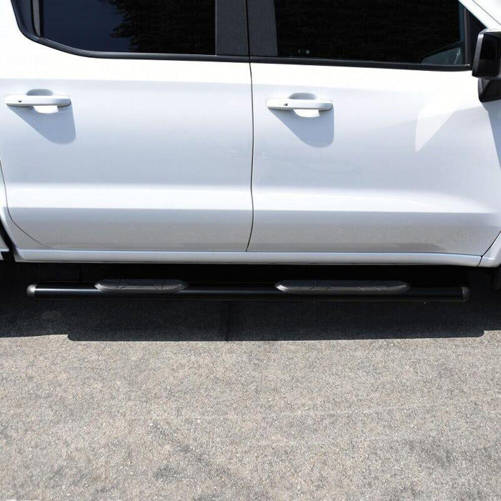 Westin Premier 4 Oval Nerf Step Bars - 85 in - Black - Bull Strap
