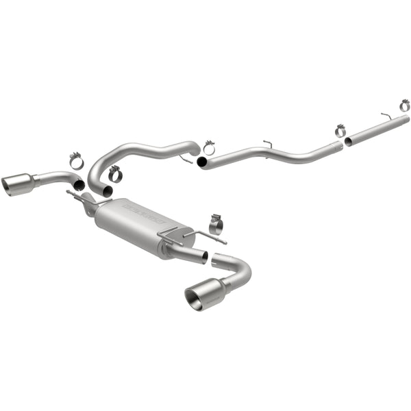 MagnaFlow 10-12 Mazda 3 L4 2.5L Hatchback Split Rear Exit Stainless Cat Back Performance Exhaust - Bull Strap