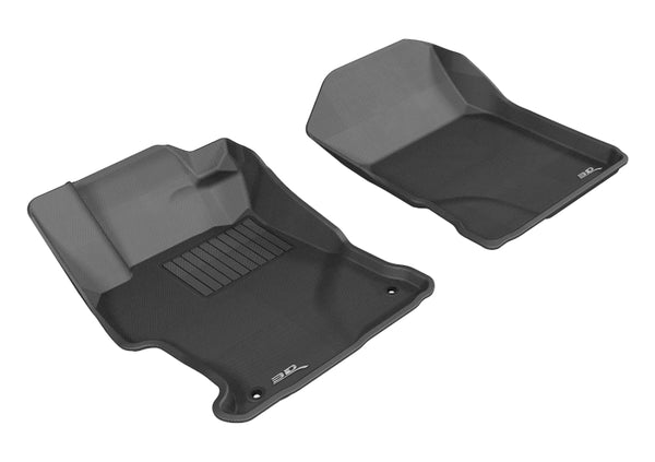 3D MAXpider 2012-2013 Honda Civic Kagu 1st Row Floormat - Black - Bull Strap