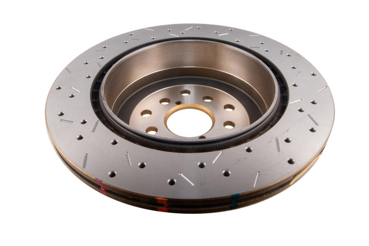 DBA 01-07 Subaru WRX/STI 10 Stud Hole Rear Drilled & Slotted 4000 Series Rotor - Bull Strap