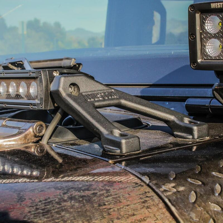 Westin 18-20 Jeep Wrangler / 2020 Gladiator LED Cowl Mount - Textured Black - Bull Strap