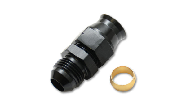 Vibrant -4AN Male to 1/4in Tube Adapter Fitting (w/ Brass Olive Insert) - Bull Strap