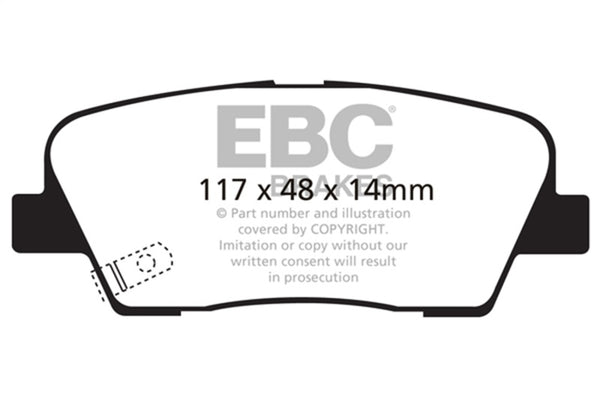EBC 06-09 Hyundai Entourage 3.8 Yellowstuff Rear Brake Pads - Bull Strap