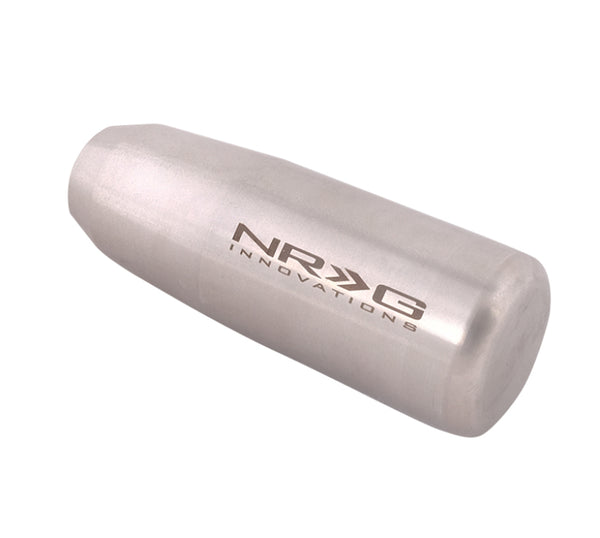 NRG Universal Short Shifter Knob - 3.5in. Length / Heavy Weight .85Lbs. - Silver - Bull Strap