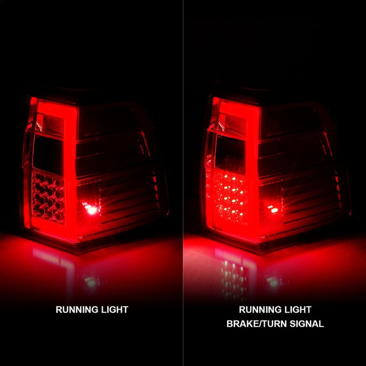 ANZO 07-17 For Expedition LED Taillights w/ Light Bar Chrome Housing Red/Clear Lens - Bull Strap