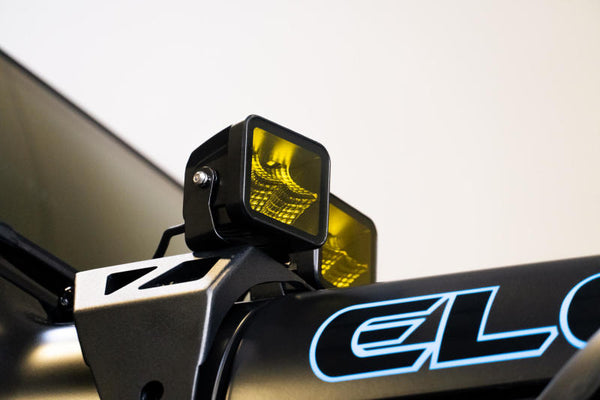 DV8 Offroad 3in Elite Series LED Amber Pod Light - Bull Strap