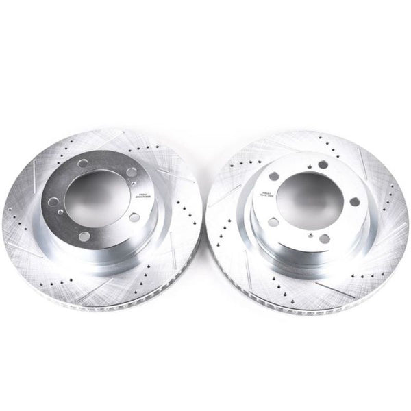 Power Stop 16-21 Toyota Land Cruiser Front Evolution Drilled & Slotted Rotors - Pair - Bull Strap