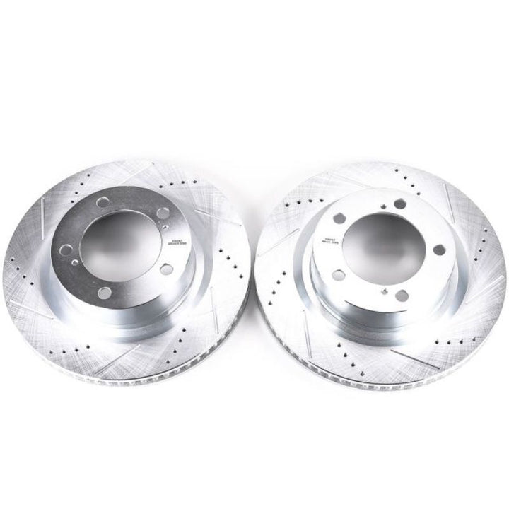 Power Stop 16-21 Toyota Land Cruiser Front Evolution Drilled & Slotted Rotors - Pair - Bull Strap