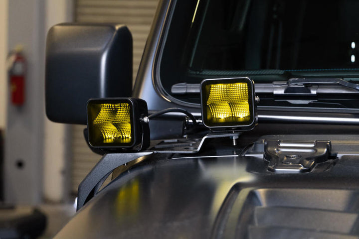 DV8 Offroad 3in Elite Series LED Amber Pod Light - Bull Strap