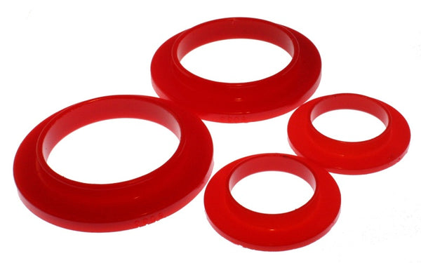 Energy Suspension 79-04 Ford Mustang SVO Red Rear Spring Upper & Lower Isolator Set - Bull Strap