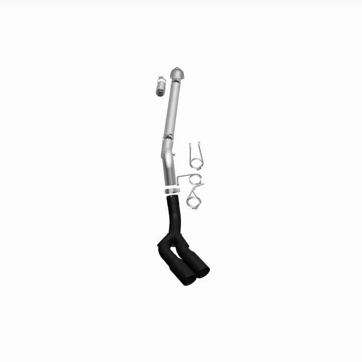 MagnaFlow 08-18 Ford F-250/F-350/F-450 4.6L/6.7 DPF-Back Black 4in Dual Single Rear Exit - Bull Strap
