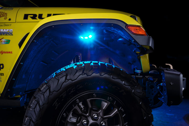 Oracle Underbody  RGB+W Wheel Well Rock Light Kit - 4 PCS - ColorSHIFT - Bull Strap
