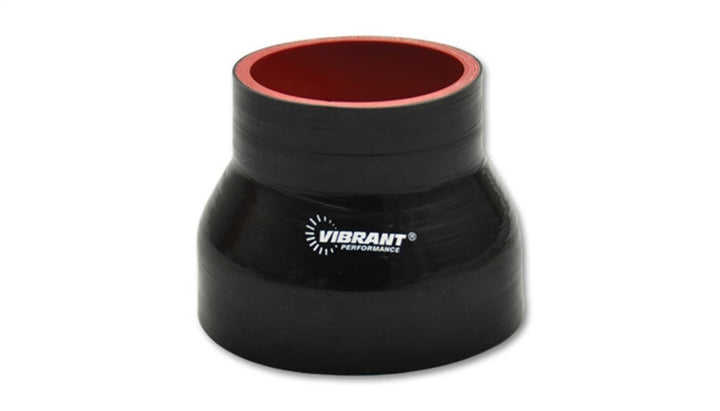 Vibrant 4 Ply Reinforced Silicone Transition Connector - 1.75in I.D. x 2in I.D. x 3in long (BLACK) - Bull Strap