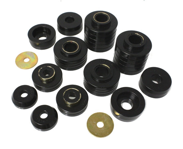 Energy Suspension 80-98 Ford F250/F350 / 80-92 Ford F100/F150 / 85-98 Ford F450 Black Body Mount Set - Bull Strap