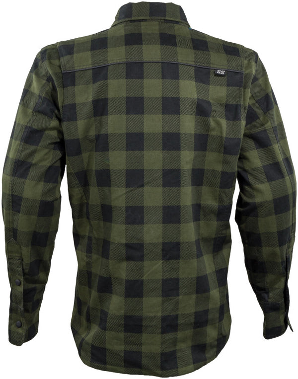 Speed and Strength True Grit Armored Motoshirt Olive/Black - Large - Bull Strap