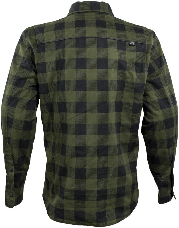 Speed and Strength True Grit Armored Motoshirt Olive/Black - Large - Bull Strap