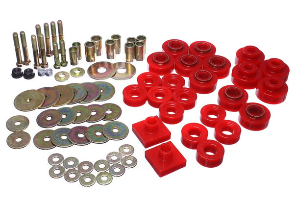 Energy Suspension 68-72 Oldsmobile Cutlass Red Body Mount Set - Bull Strap