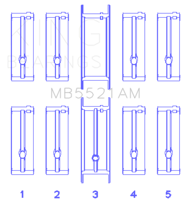 King Engine Bearings Chrysler 2.2L Main Bearing Set - Bull Strap