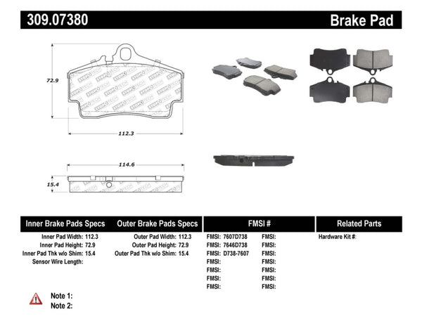 StopTech Performance 97-04 Porsche Boxster / 00-08 Boxster S / 98-08 911 Rear Brake Pads - Bull Strap